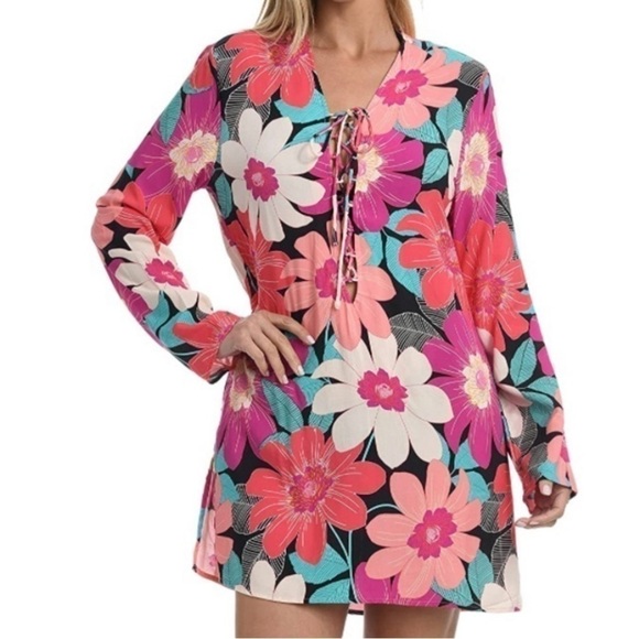 La Blanca Other - La Blanca in full bloom Lace Up Tunic Coverup swim